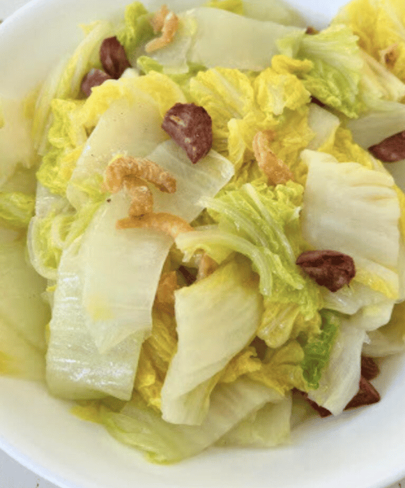 蠔油白菜豆腐和培根Bacon, Tofu & Chinese Napa (Cabbage) in Oyster Sauce
