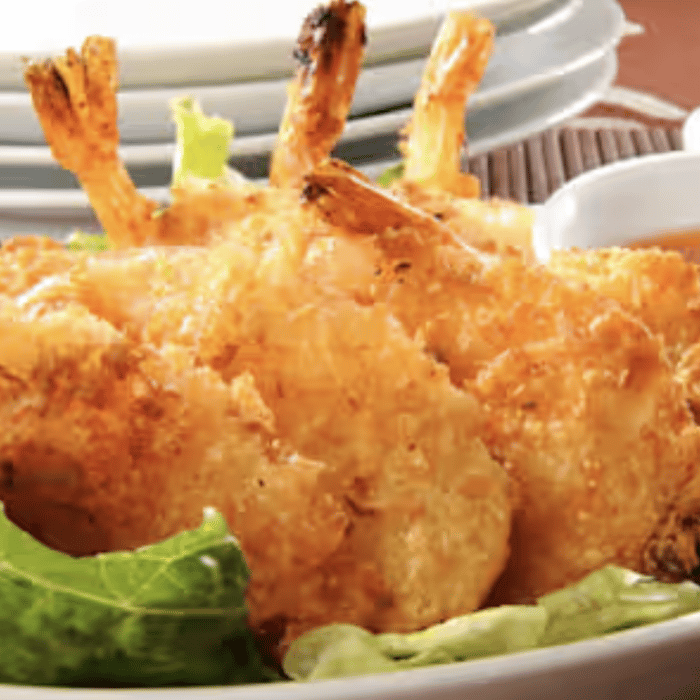 Breaded Fried Jumbo Shrimp (10) / Cocktail Sauce, Fries & Garlic Bread