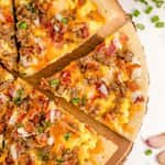 Small Breakfast Pizza ( Eggs, Bacon,Sausage & Ham )