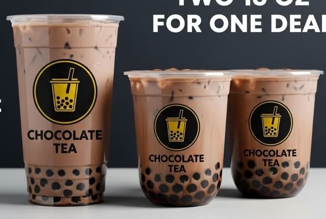 Bubble (Boba) Chocolate Tea 32 Oz { Two 16 Oz for One Deal }